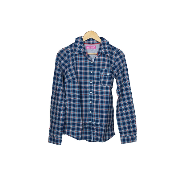 Ladies checkered shirt dark blue colour