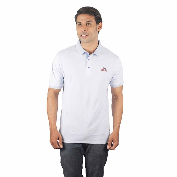 Eltoro Men's plain polo T-shirts white