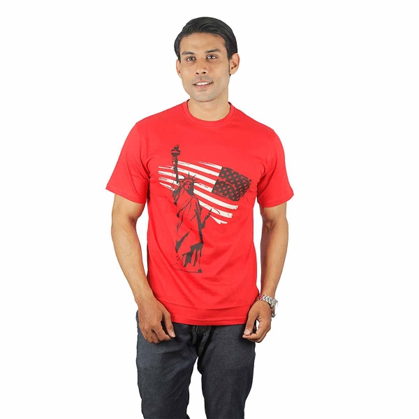 Eltoro Men's Round Neck T-shirts light Red