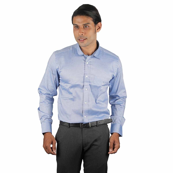 Eltoro Men's Shirts Full Hand shiny blue