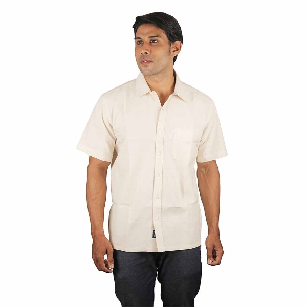 Eltoro Men's Shirts Half Hand milky white