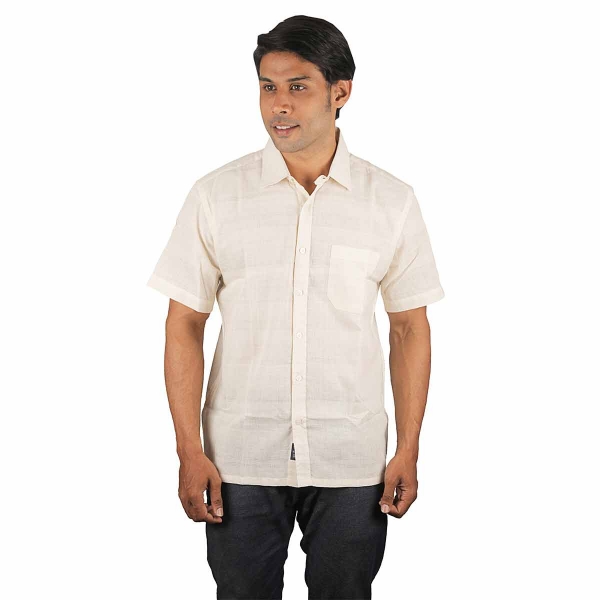 Eltoro Men's Shirts Half Hand yellowish white