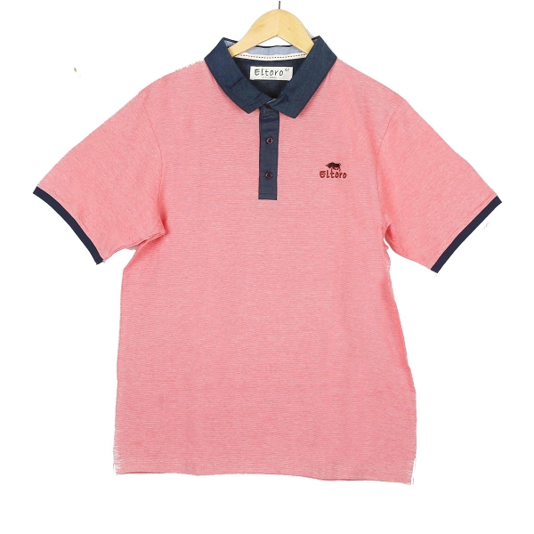 ELTORO Men's Plain POLO T-Shirt(Pink Colour)