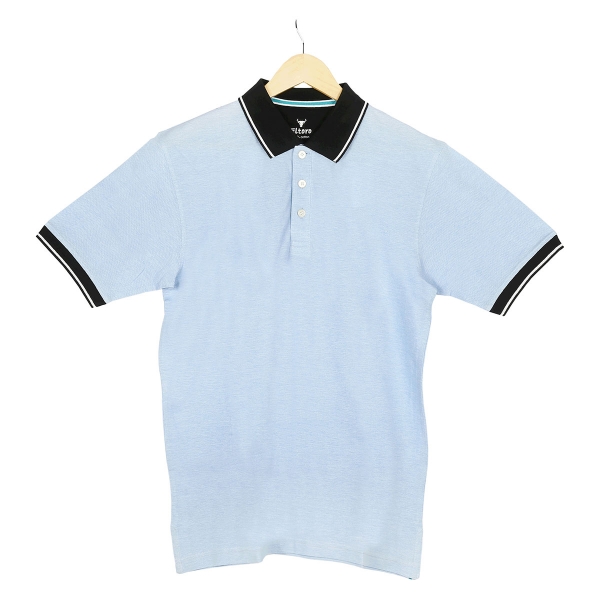 ELTORO Men's Plain POLO T-Shirt(Light blue Colour)