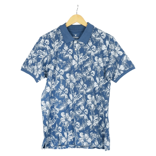 ELTORO Men's Printed POLO T-Shirt( blue colour)