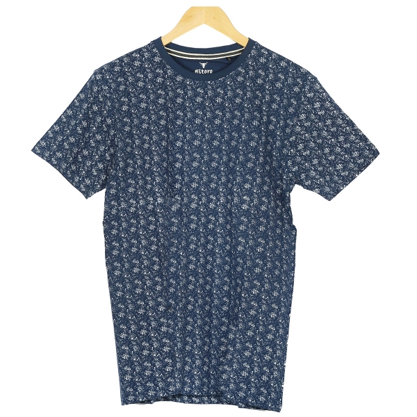 ELTORO Men's Round neck Printed T-Shirt( dark blue colour) 