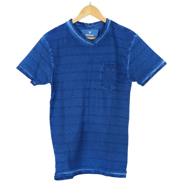 ELTORO Men's V neck T-Shirt( dark blue colour) 